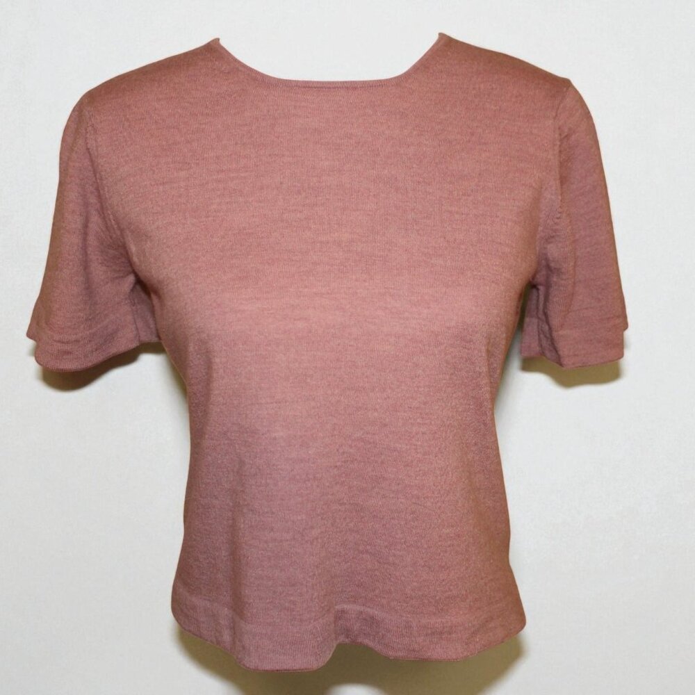 Brooks Brothers Cashmere blush-medium pink short sleeved sweater